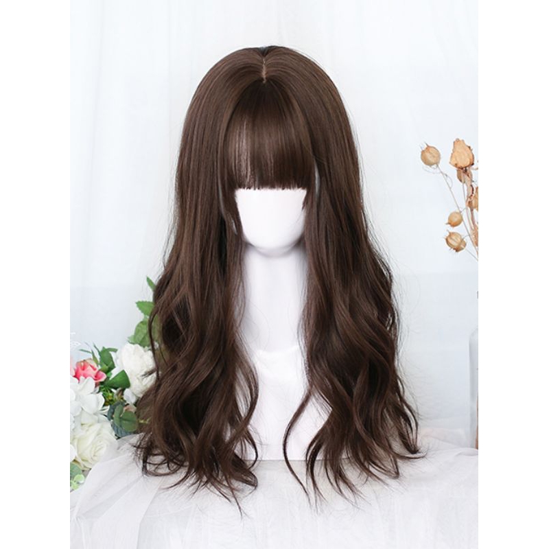 Ready daily wig light brown curly wave