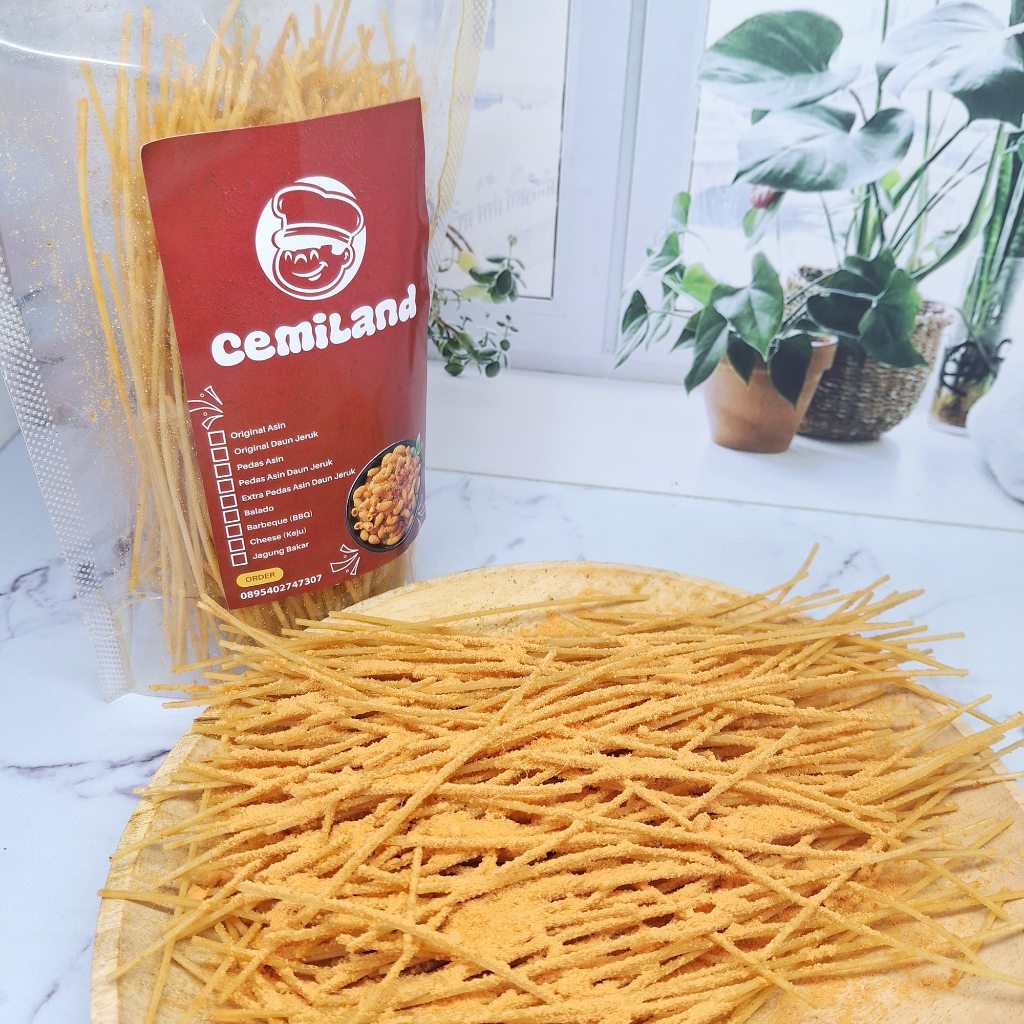 

CemiLand - Mie Lidi Pedas Daun Jeruk 100 gram Snack Cemilan Makanan Viral Varian Rasa Bumbu