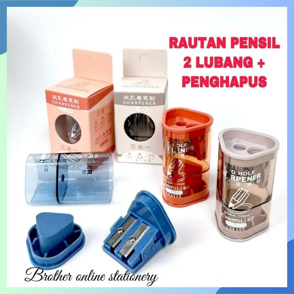 

BOS Rautan Serutan 2 Lubang + Penghapus / Rautan 2 In 1 /Rautan Pensil