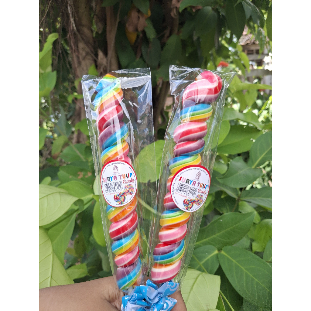 

Surya Tulip Permen Lolipop Spiral 8.5 cm (Isi 20) - Tanpa Pemanis Buatan - Premium