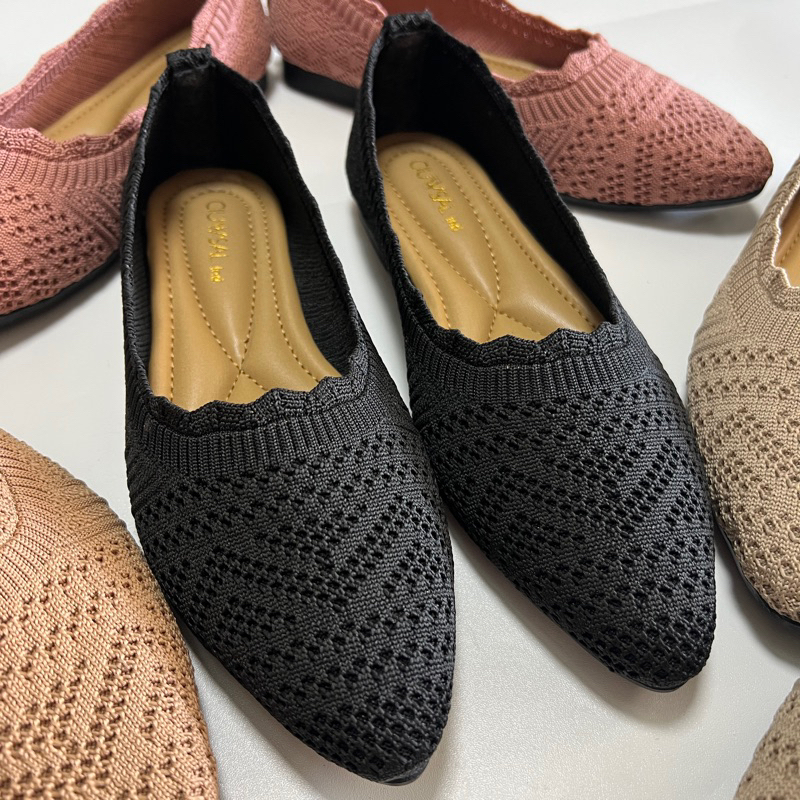 CIUWSAL SEPATU FLAT  RAJUT  WANITA/SEPATU WANITA FLAT SHOES RAJUT IMPORT
