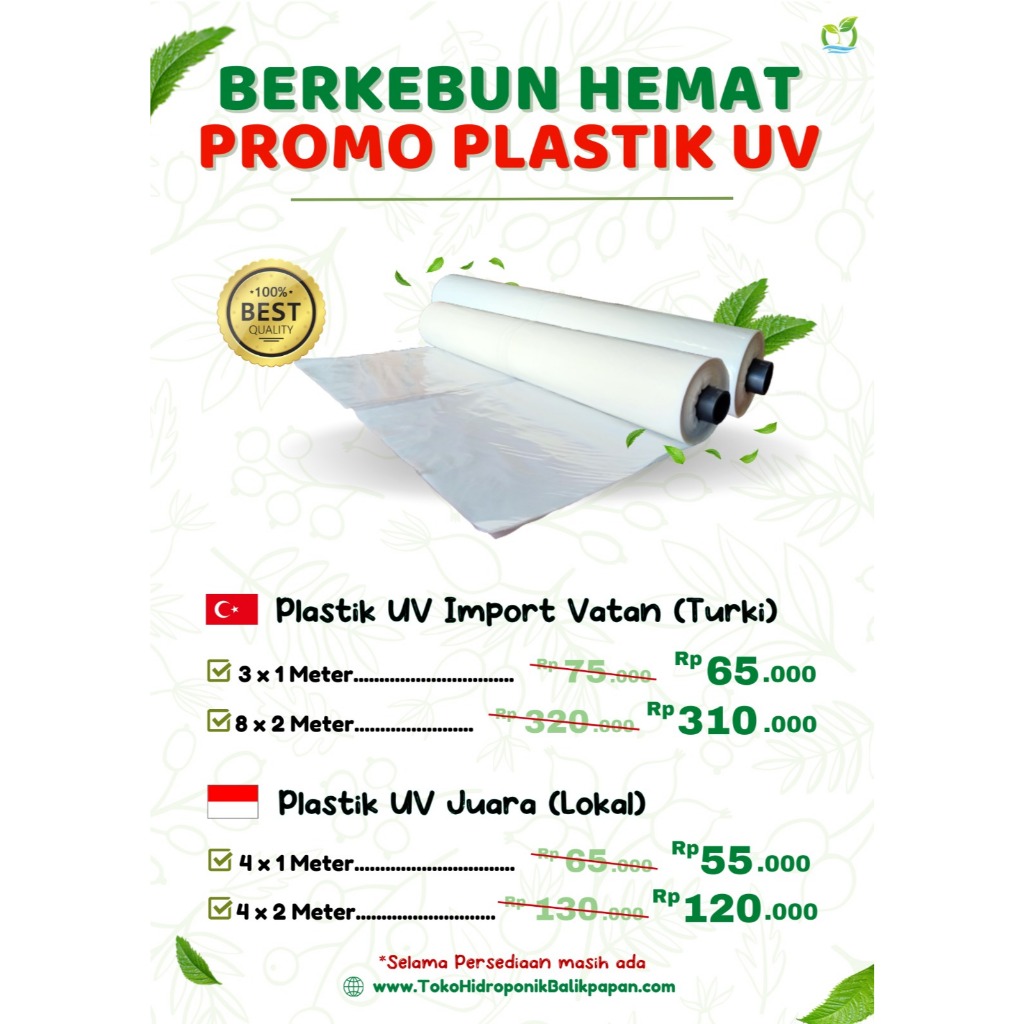 Plastik UV Diskon Vatan Import Turki Lebar 3, 6, dan  8 Meter - Berkualitas Banuata