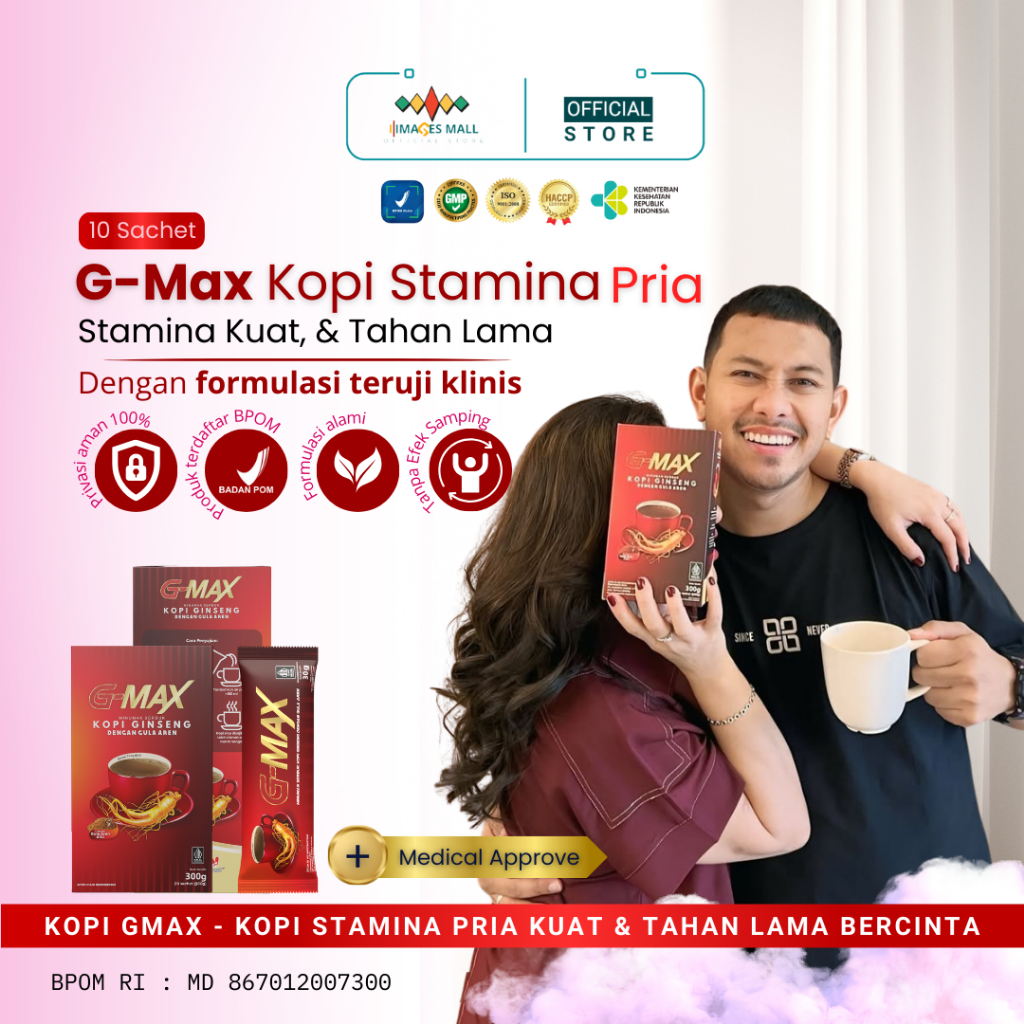 

G MAX KOPI GINSENG STAMINA MENAMBAH LEBIH LAMA PRIA BPOM