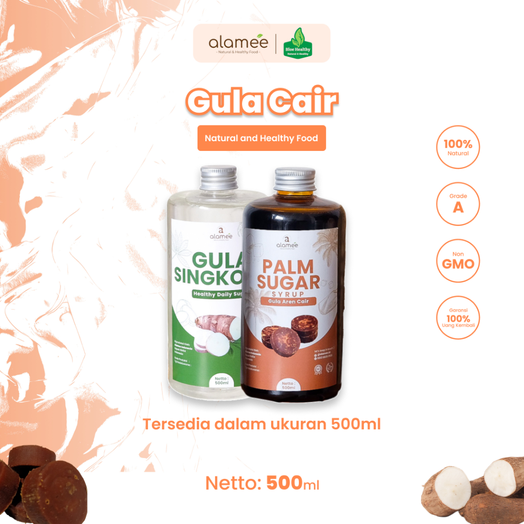 

ALAMEE Gula Aren Cair Syrup Palm Sugar Organic Liquid Organik Pure Murni Barista Brown Sirup Natural 500 ml