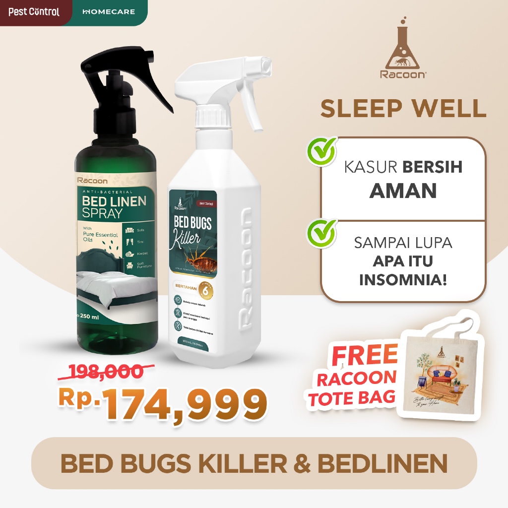 RACOON Sleep Well Bundling SPRAY ANTI KUTU KASUR & BED LINEN SPRAY