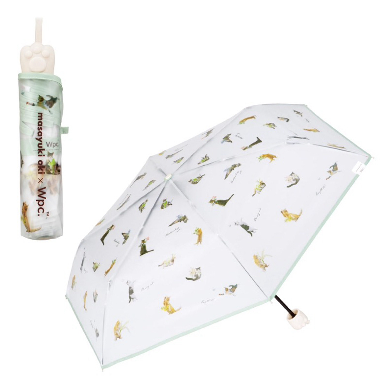 Wpc. Cat Vinyl Umbrella Masayuki Oki x Wpc. Paw Plastic Umbrella Mini Green Folding Umbrella Payung 