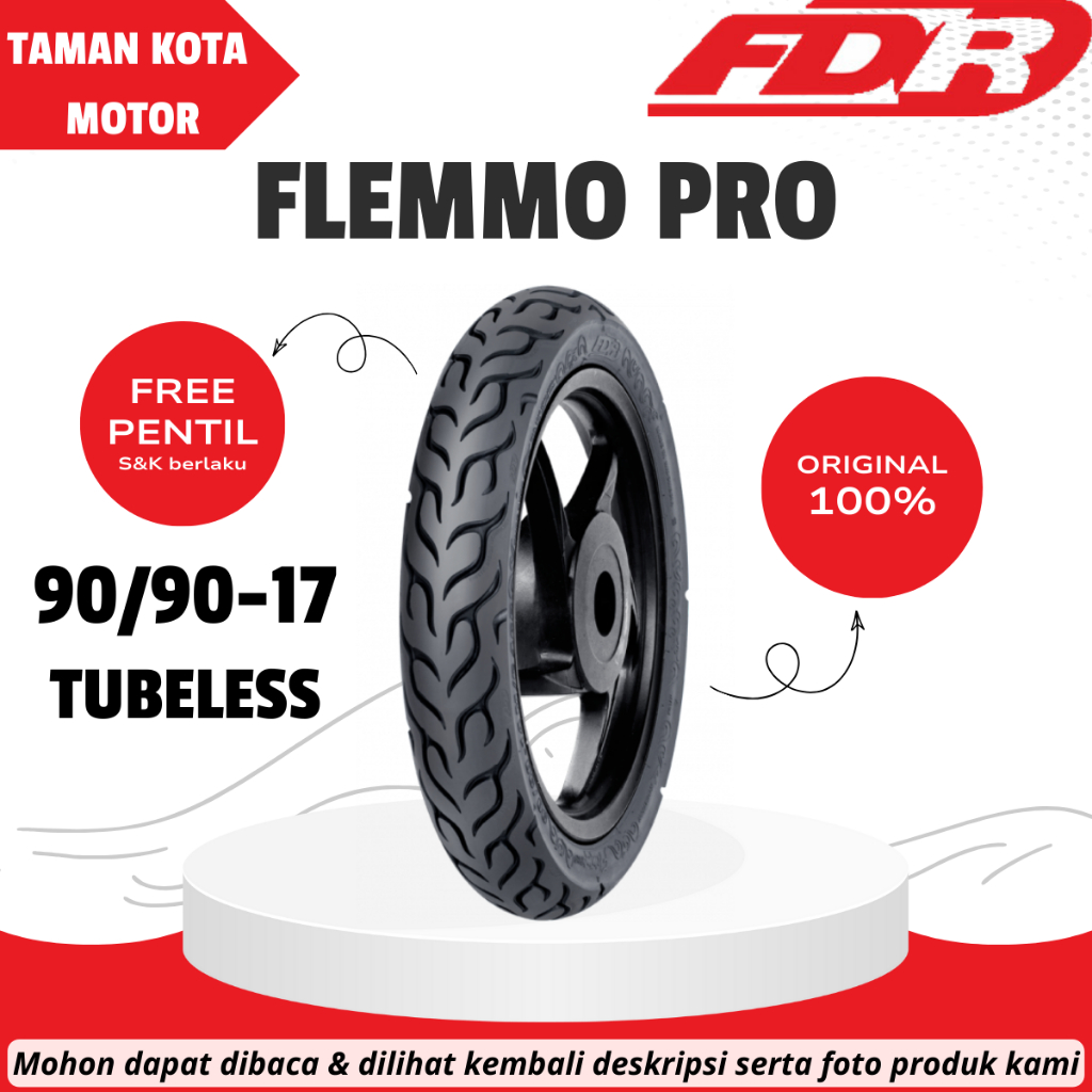 FDR FLEMMO PRO 90/90-17 Ban Tubeless TL Ban Motor Bebek Medium Compound