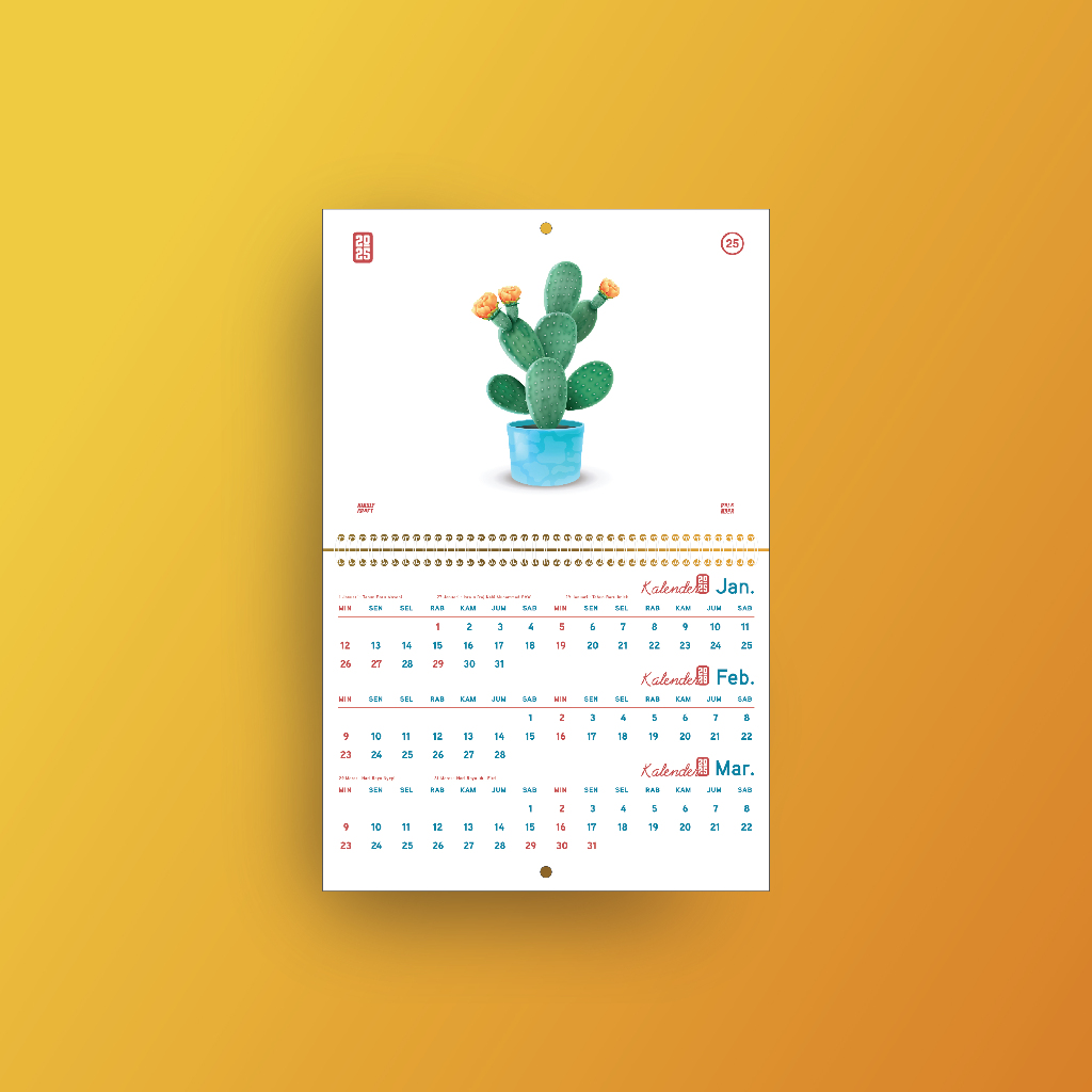 

Kalender Dinding Aesthetic Cactus 2025