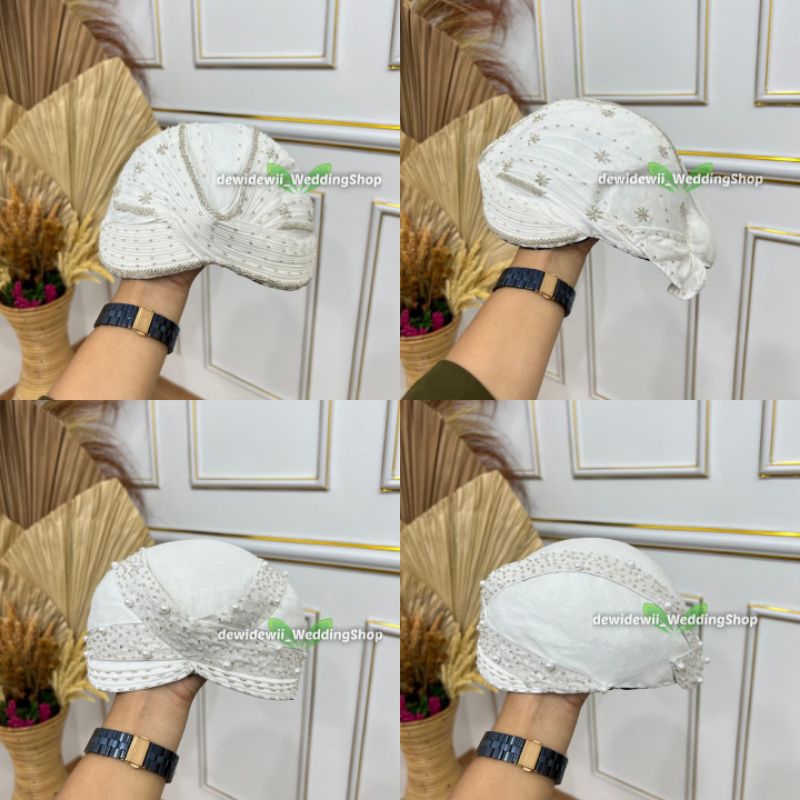 Blangkon Pengantin Payet - JOGJA / SUNDA | Warna Putih