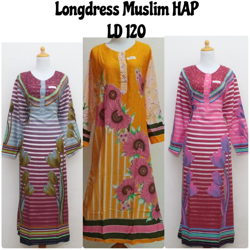Longdress Gamis Jumbo LD 120cm Kancing Depan Batik HAP