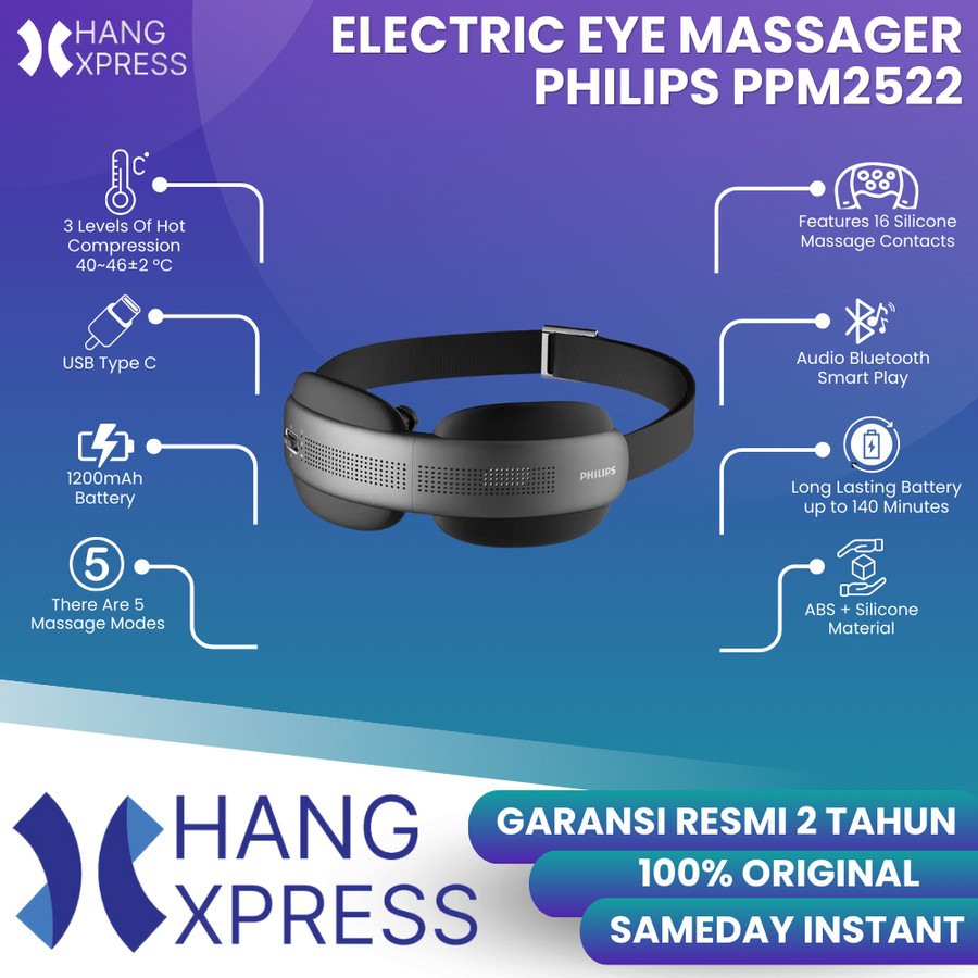 Philips PPM2522 Alat Pijat Mata Elektrik - Relaksasi & Perawatan Mata