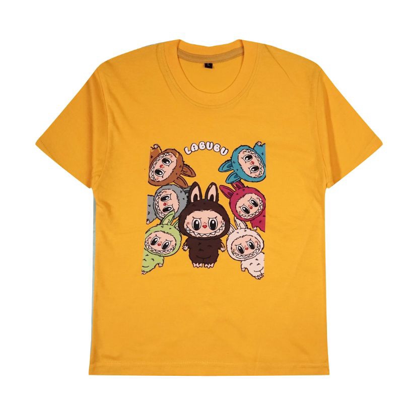 BRANDJHONS - LABUBU - KAOS ANAK - KUNING - KUNING MAS - KAOS ANAK LAKI LAKI  - KAOS ANAK PEREMPUAN -