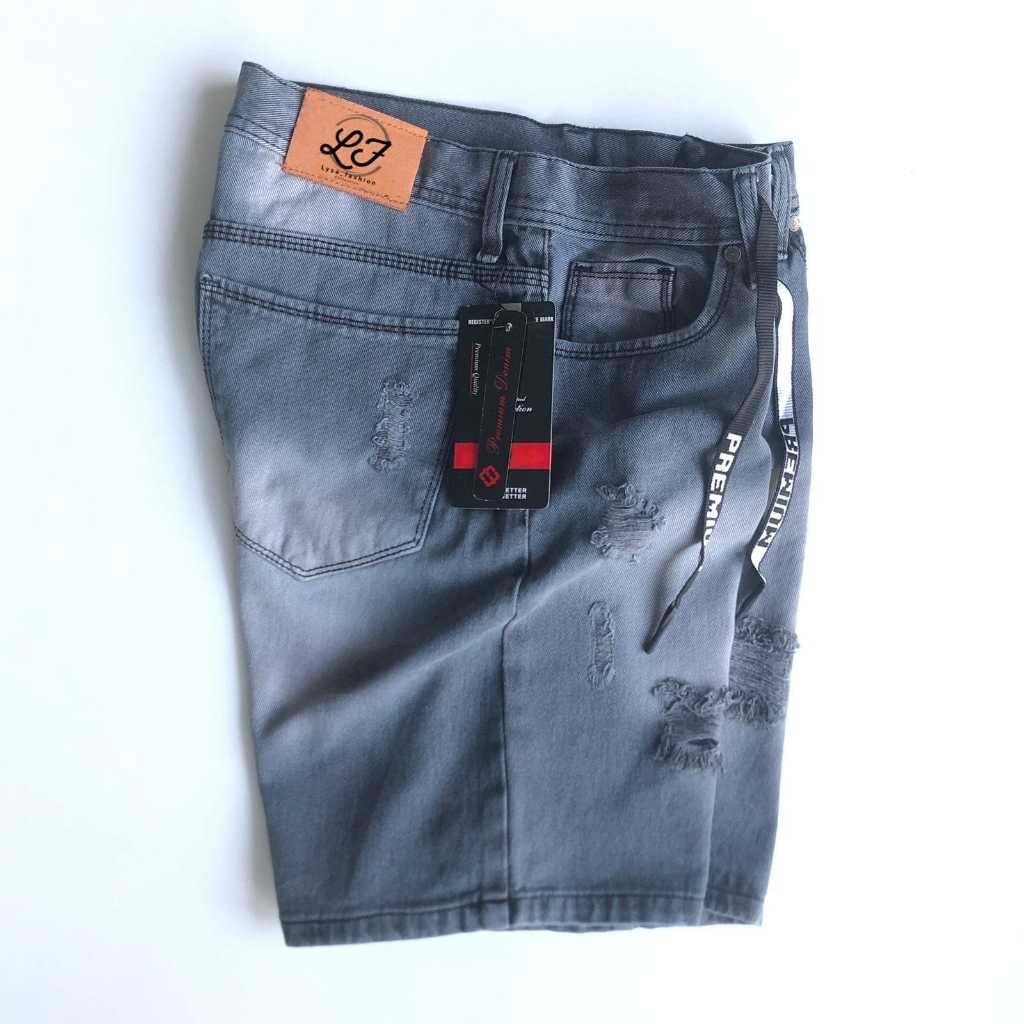 Celana jeans pendek pria sobek