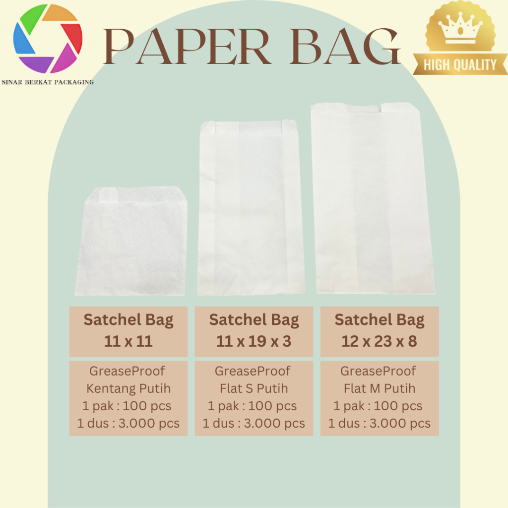 

Paper Bag / Satchel Bag (isi 100 pcs) terlaris