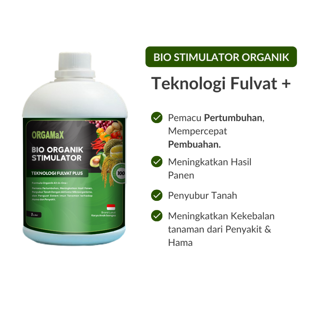 Raflezia Orgamax 1 Liter - Pupuk Asam Fulvat Organik Untuk Cegah Kuning Dan Keriting