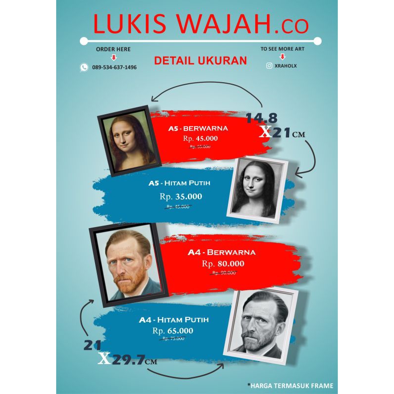 

LUKIS WAJAH A5 (WARNA)