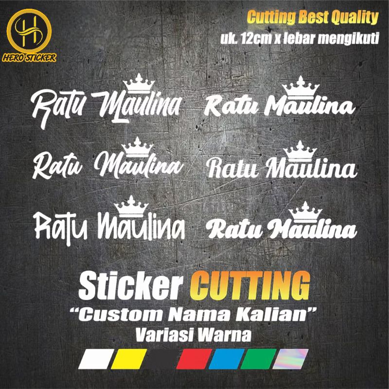 

Custom stiker nama hologram mahkota