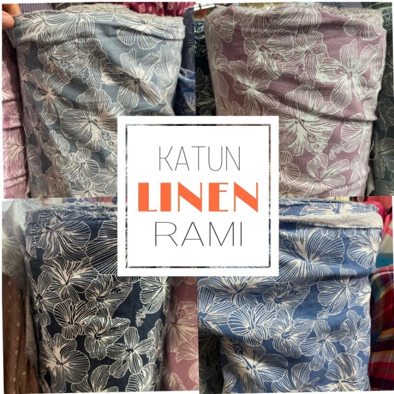 KATUN LINEN RAMI MOTIF | Harga/0,5m | kain linen rami premium | kain linen rami meteran| linen motif