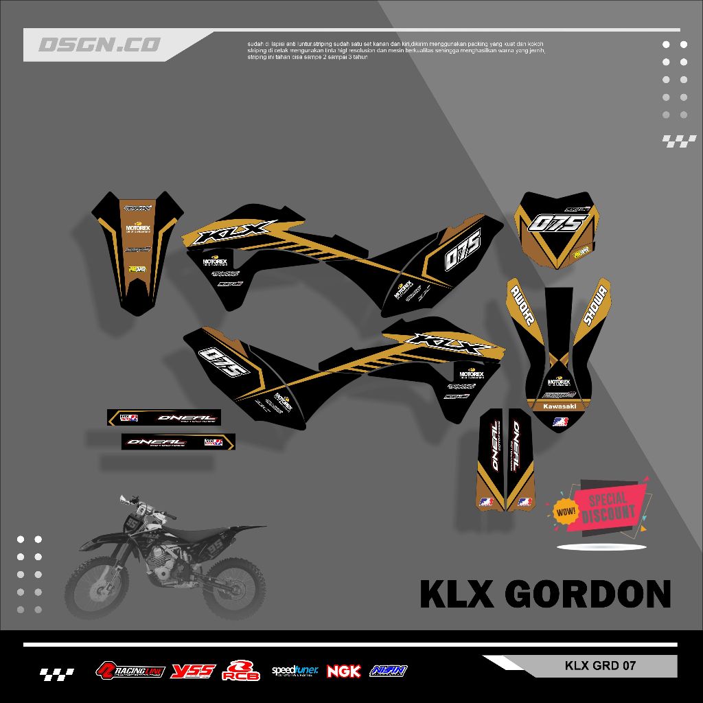 Striping Stiker Decal Klx Gordon Fullbody KLX GORDON 07