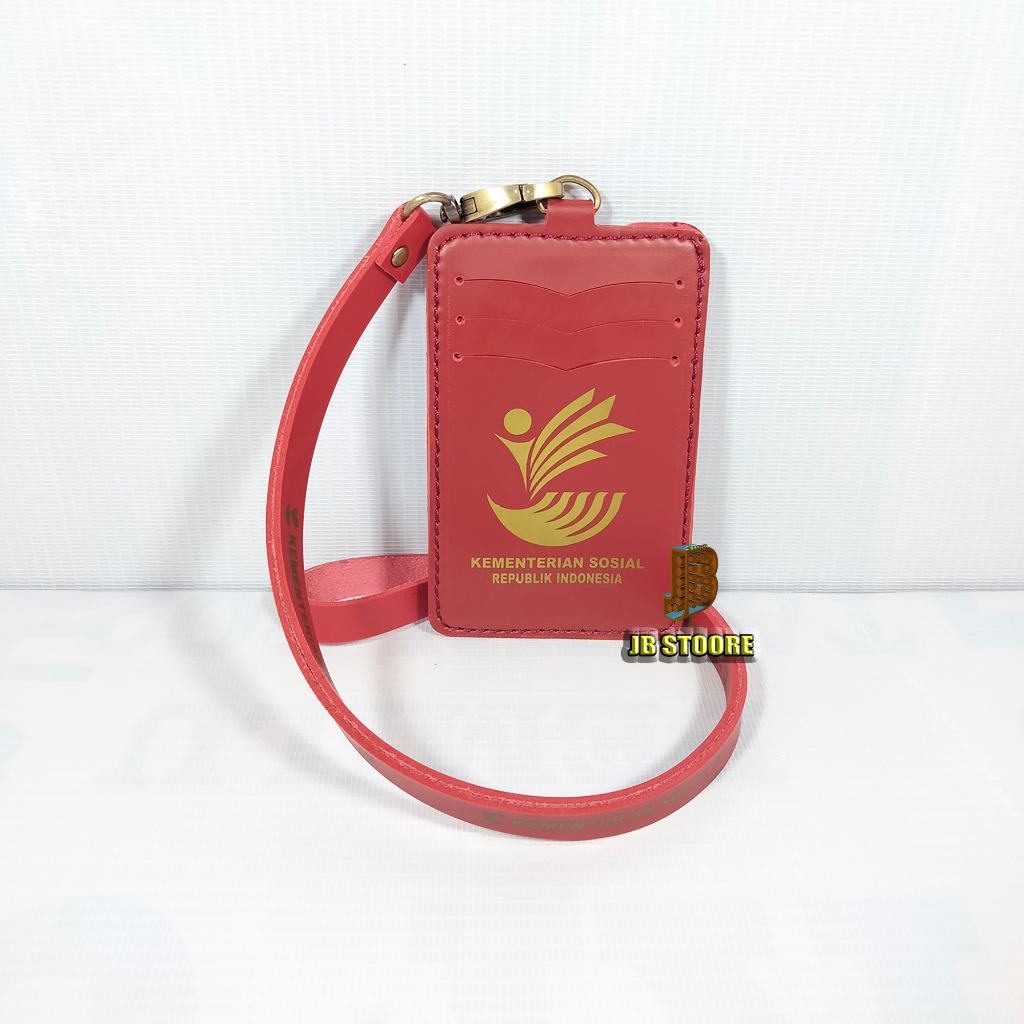 

YEN Tempat ID Card KEMENSOS Kulit / ID Card Holder Kemensos Dinsos Gantung / Name Tag Kemensos