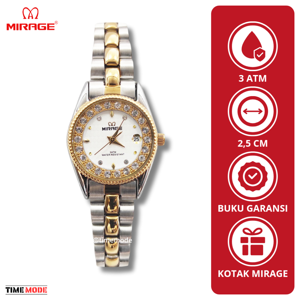 MIRAGE Jam Tangan Wanita Mirage Original 1580 Tanggal Analog