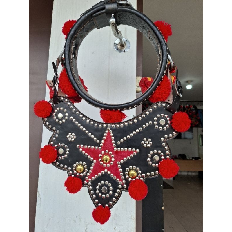 aksesoris kalung gongseng domba garut 100% bahan kulit asli