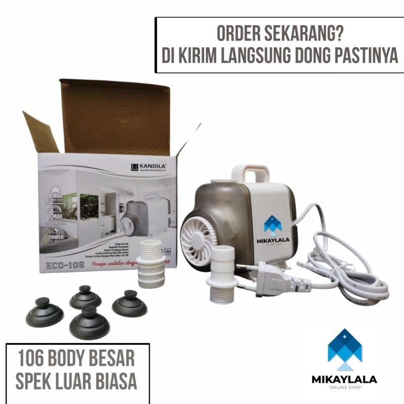 Pompa Celup Kandila 106 Hidroponik Mesin Filter Aquarium Air Mancur Kuat 2.5 Meter Lebih
