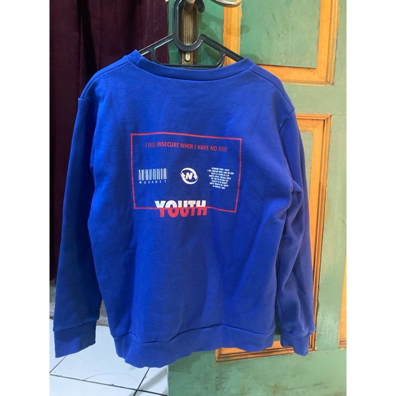 sweater biru elektrik second