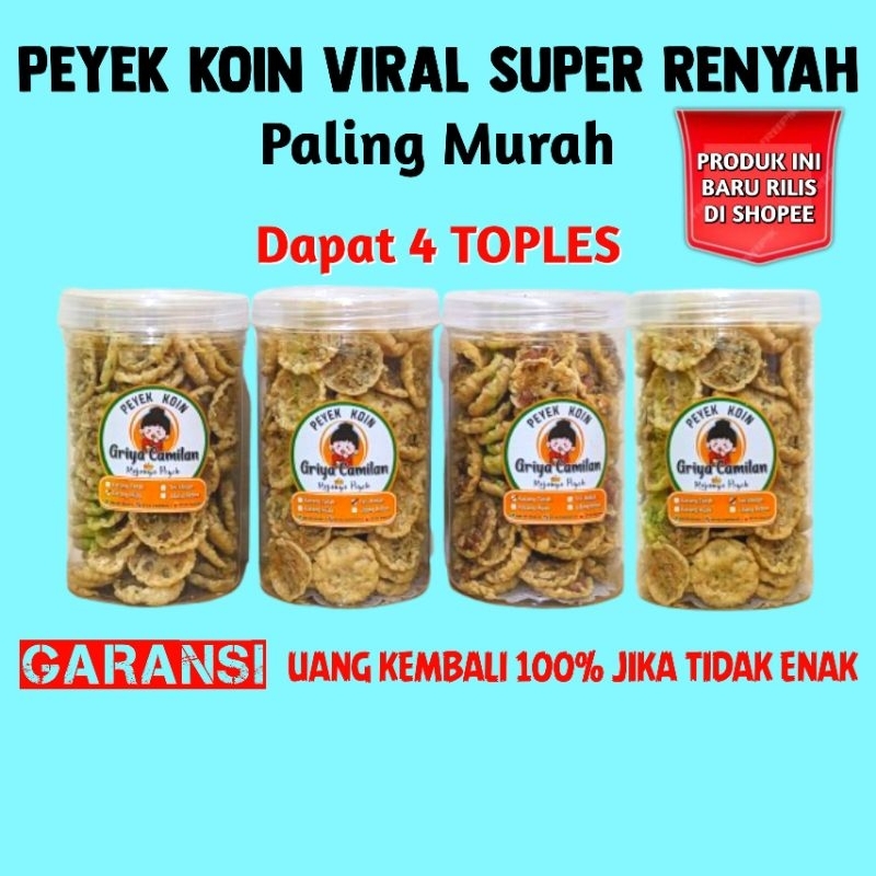 

Peyek Koin Viral Super Renyah dan Gurih, Peyek Mini, Peyek Bulat, Peyek Kacang Hijau, Peyek Kacang Tanah, Peyek Udang Rebon, Peyek Teri Medan Camilan Enak Cemilan Lebaran, Jajan Lebaran Dapat 4 Toples