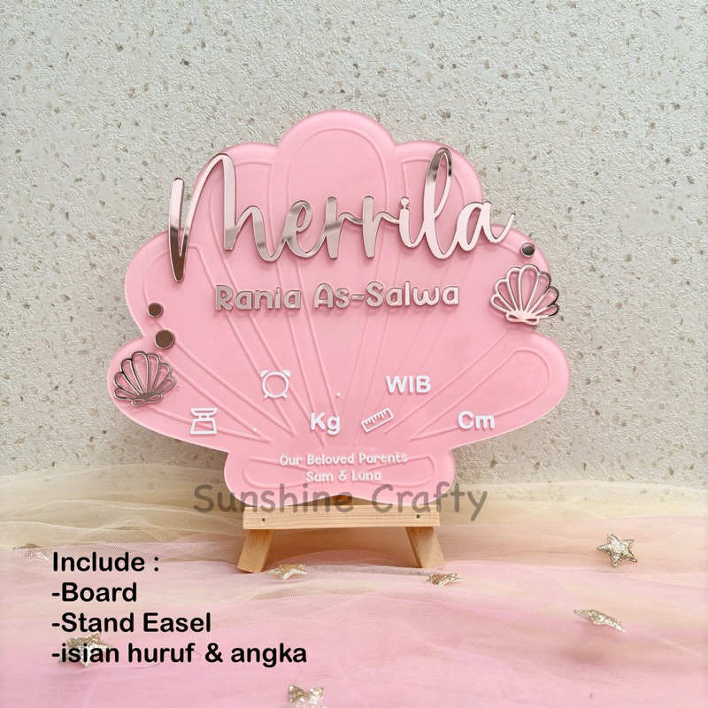 SHELL HOSPITAL BOARD | Merilla Baby Board | Hospital Board | Papan Nama Bayi
