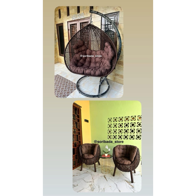 Ayunan Jumbo Set Kursi Teras | Ayunan Jumbo | Kursi Teras | Set Ayunan Gantung Jumbo dan Kursi Teras