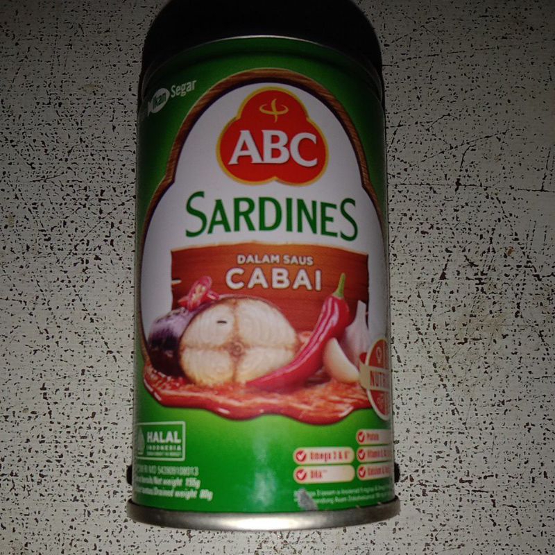 

Ikan sarden Merk ABC saus cabai berat 155 Gram