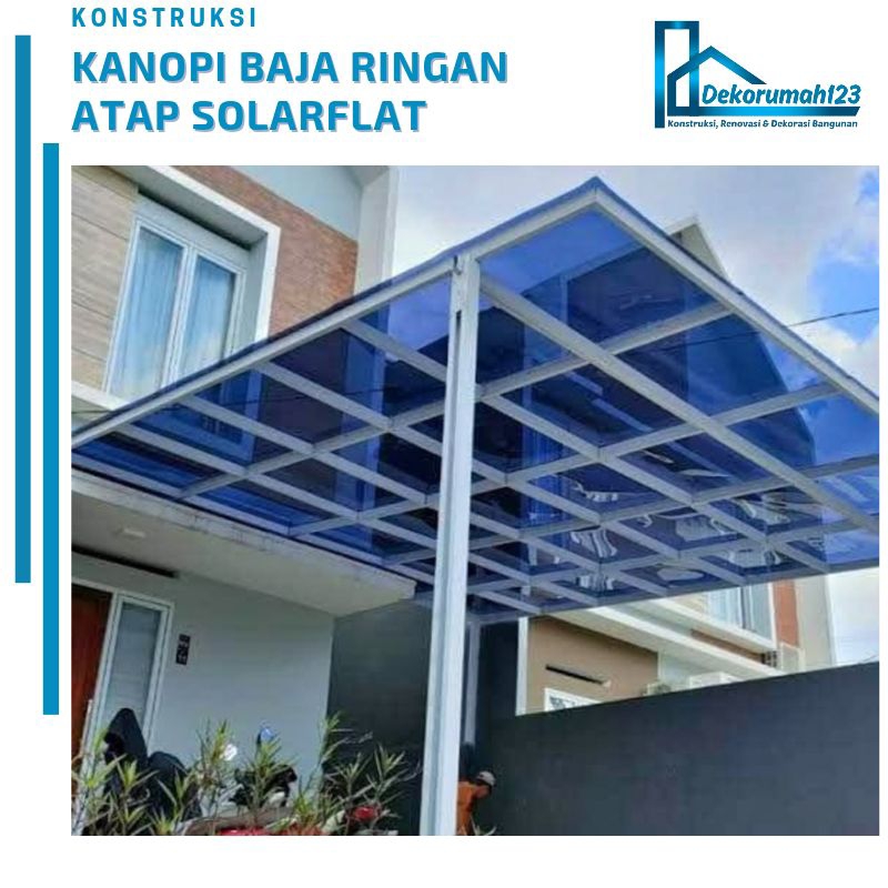 Kanopi Baja Ringan Atap Solarflat Transparan