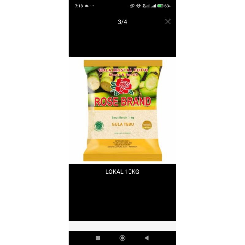 

gula rose brand 10kg