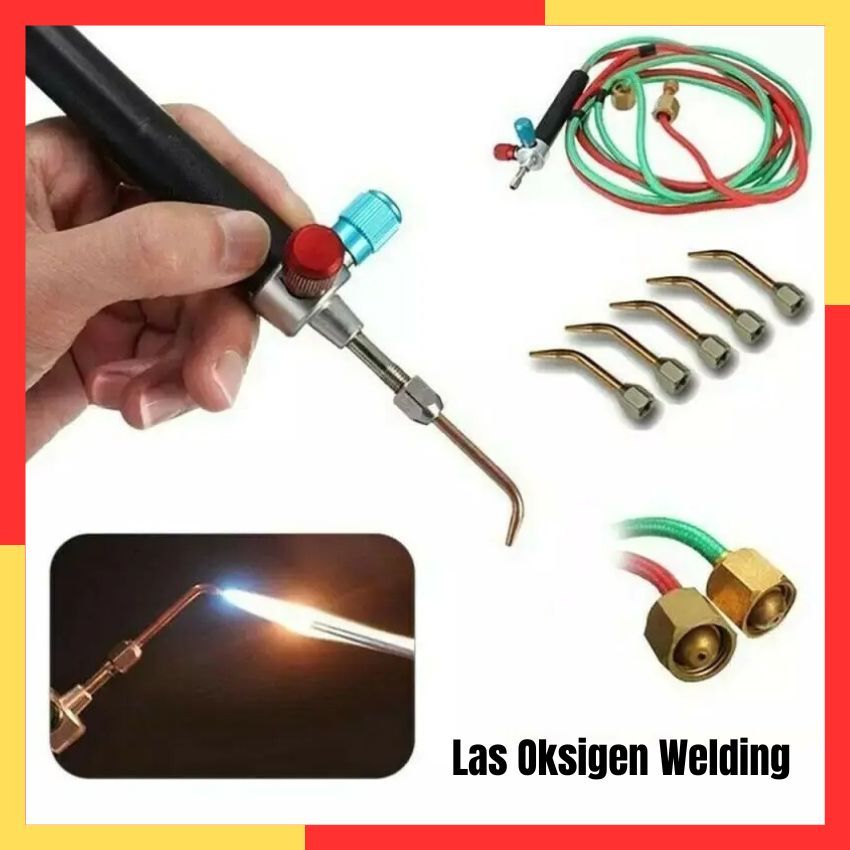 Alat Las Oksigen Asetilen Mini Gas Portable Oxygen Welding Torch with 5 Nozzle Murah