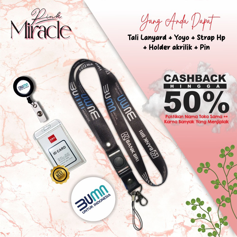 

Tali Lanyard BRI hitam / Tali Idcard BRI hitam [Ready stock] Termurah