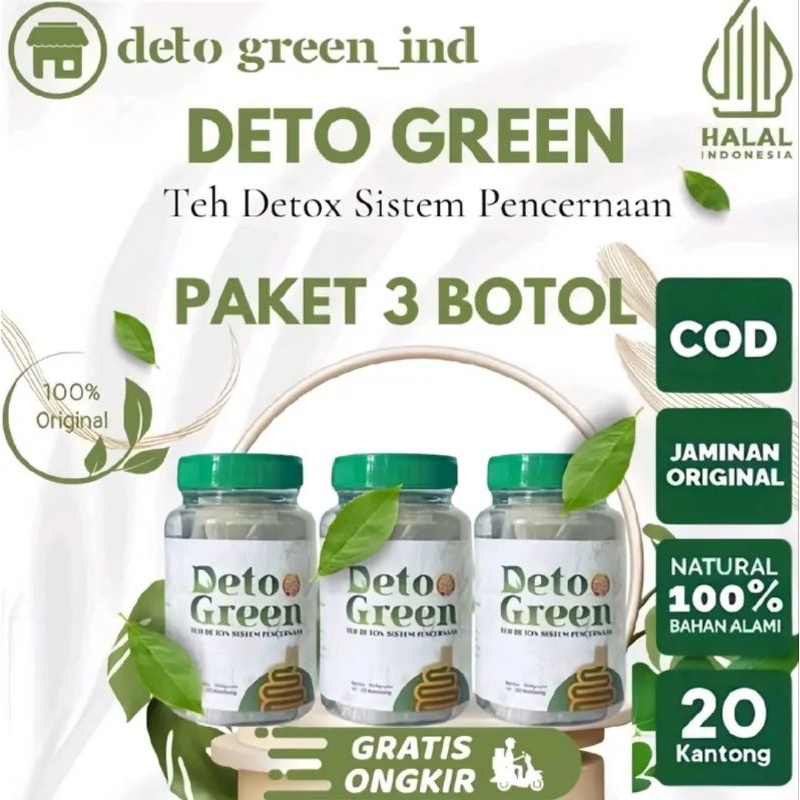 

Detogreen paket isi 3 teh hijau honey sistem pencernaan asam lambung sehat jantung sehat usus kotor sehat100%