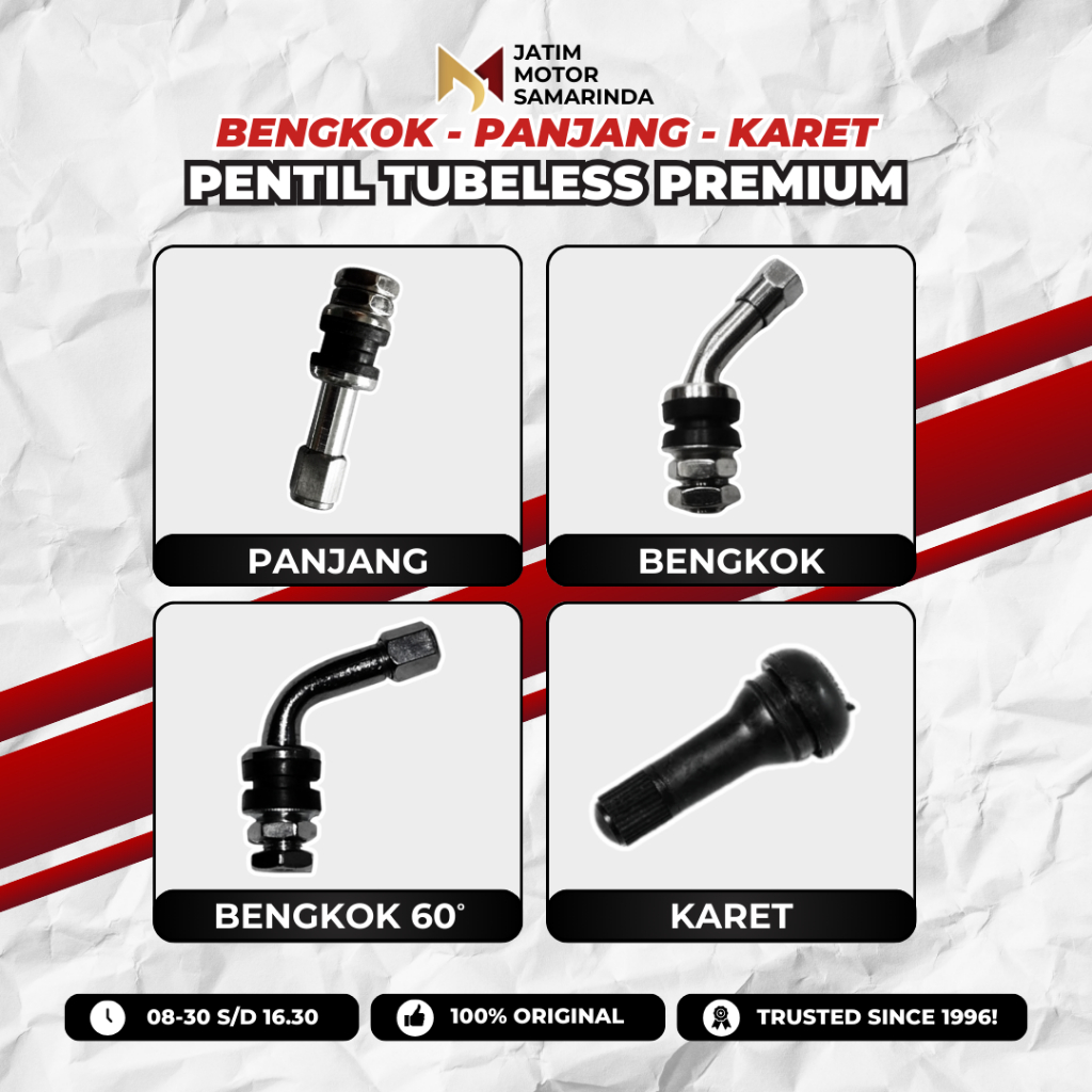Pentil Tubeless Ban Stainless Premium Anti Karat Panjang Karet Bengkok 60 Derajat Original