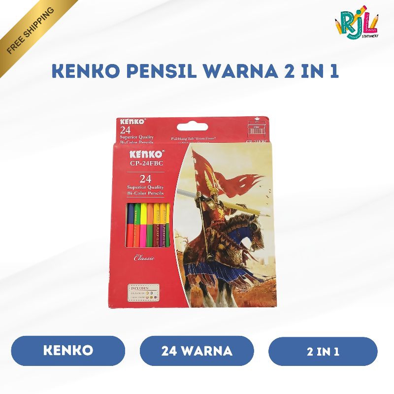 

Kenko Pensil Warna 2 In 1 | 24 Warna | CP-24FBC
