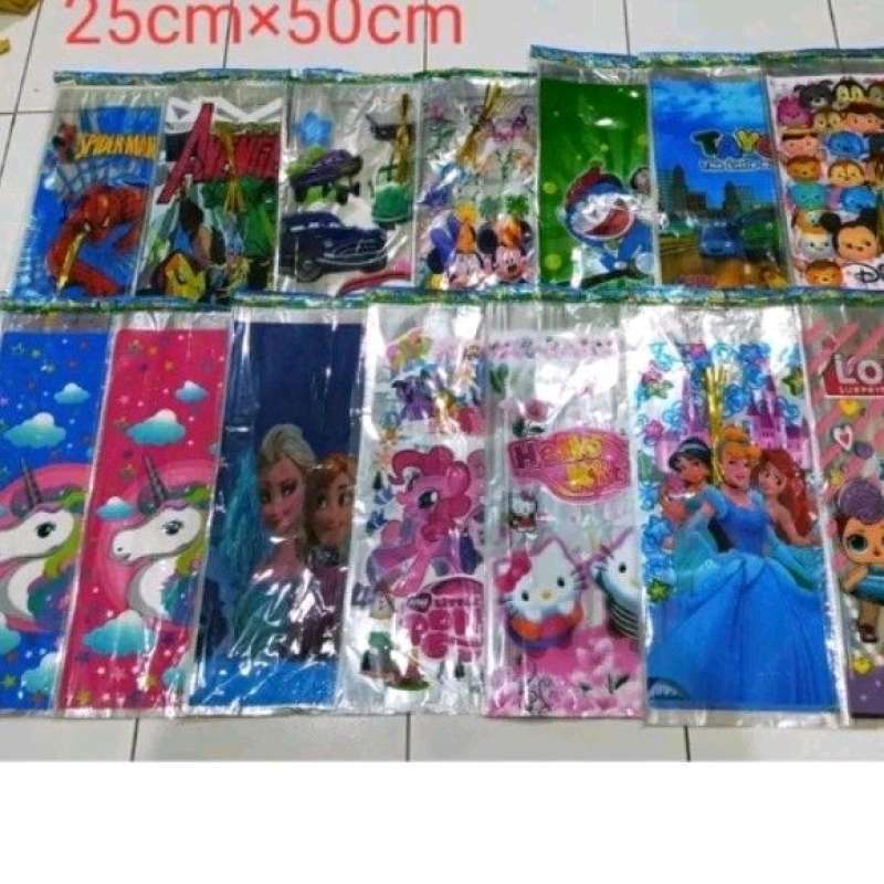 

Plastik Souvenir Ulang Tahun Karakter Uk. 25x50 Cm | Plastik Snack size L