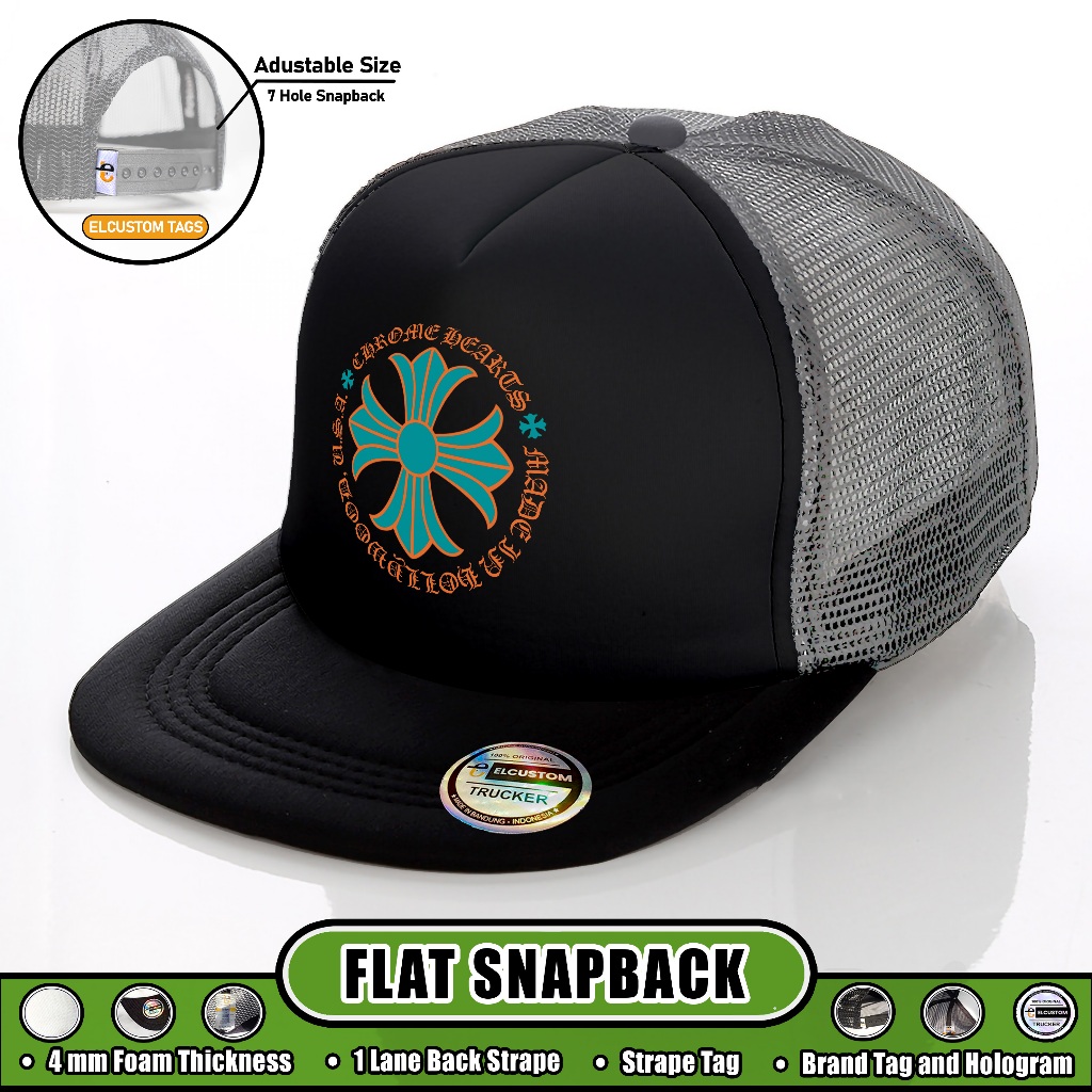 Gocaps - HOLLYWOOD - SNAPBACK CAPS / Topi Jaring Premium / Topi Snapback / Topi Chrome Heart / CH / 