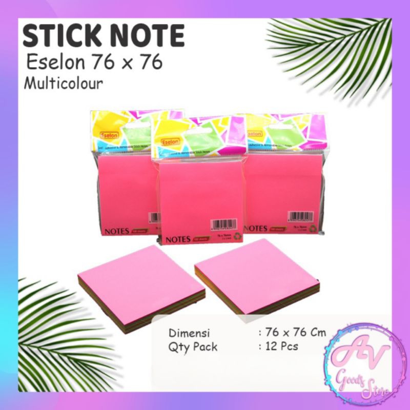 

STICK NOTE / PEMBATAS BUKU / STICKY NOTES ESELON MULTI WARNA TUMPUK 76*76mm