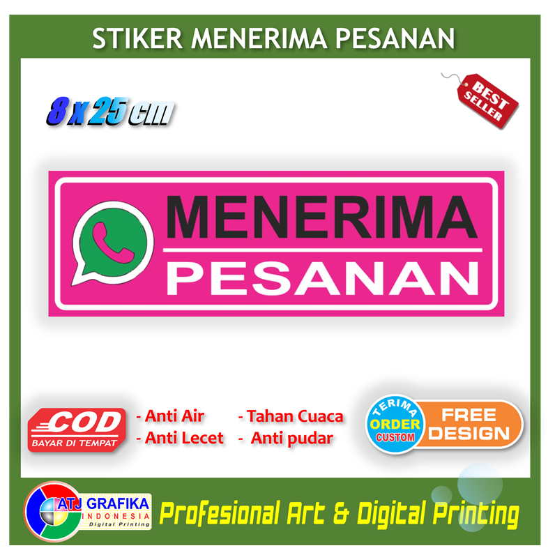 

Stiker menerima pesanan informasi pembeli sticker toko warung gerobak