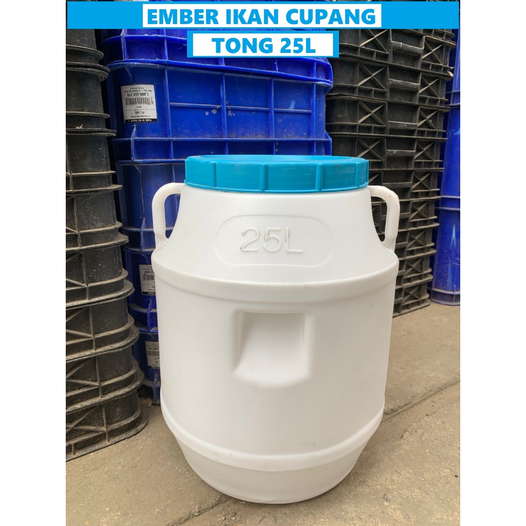 Tong Plastik 25 Liter HDPE Drum Plastik 25L Tong Putih Tong Serbaguna berkualitas