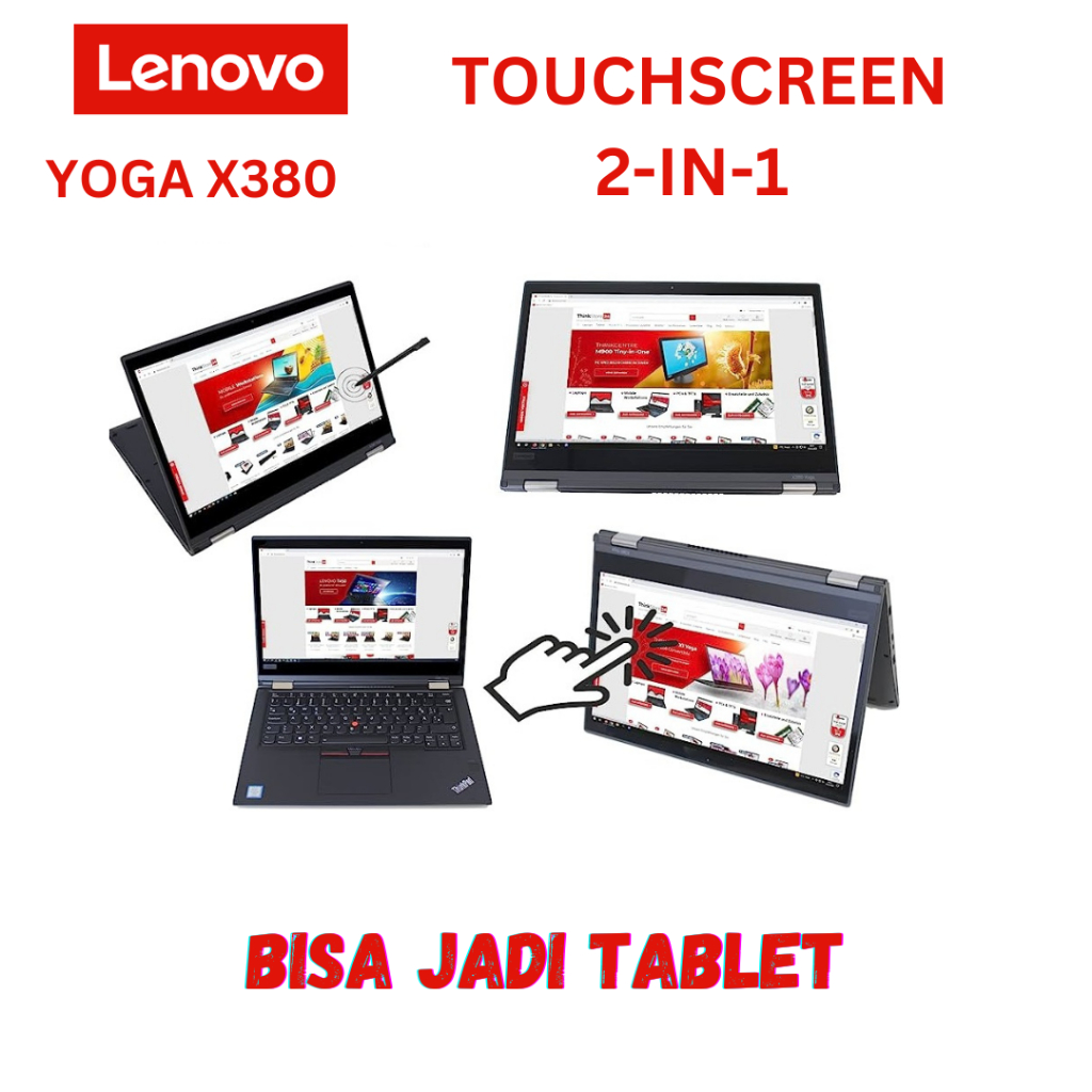 LENOVO YOGA 380 LAPTOP TOUCHSCREEN BISA JADI TABLET CORE i7 RAM 16 SSD 256