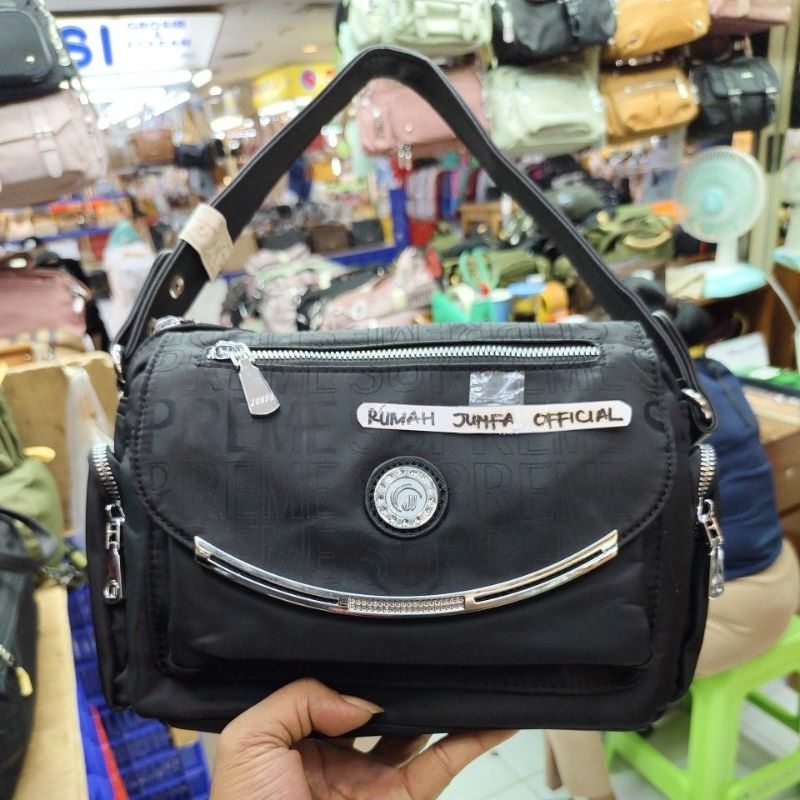 TAS SELEMPANG JUNFA ORIGINAL 9107-358 BAHAN PARASUT WATERPROOF