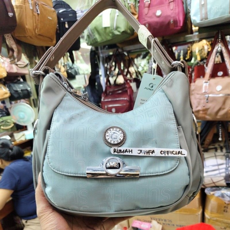 TAS SELEMPANG JUNFA ORIGINAL 8219-358 ORIGINAL BAHAN PARASUT WATERPROOF