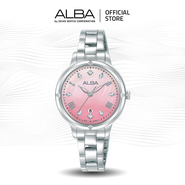 Alba Jam Tangan Wanita AH7DY7 / AH7DY7X1 Quartz Black Dial Stainless