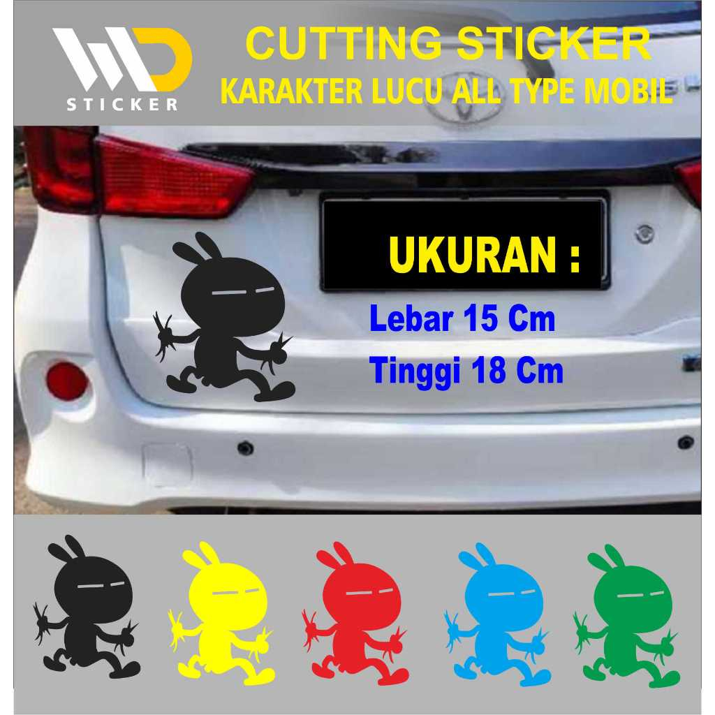 Sticker Mobil Cutting Karakter LUCU All Type mobil