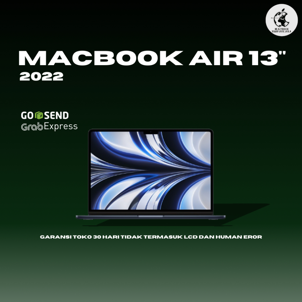 SECOND MACBOOK AIR CHIP M2 2022 13 inch CPU 8 CORE GPU 10 CORE ORIGINAL MURAH